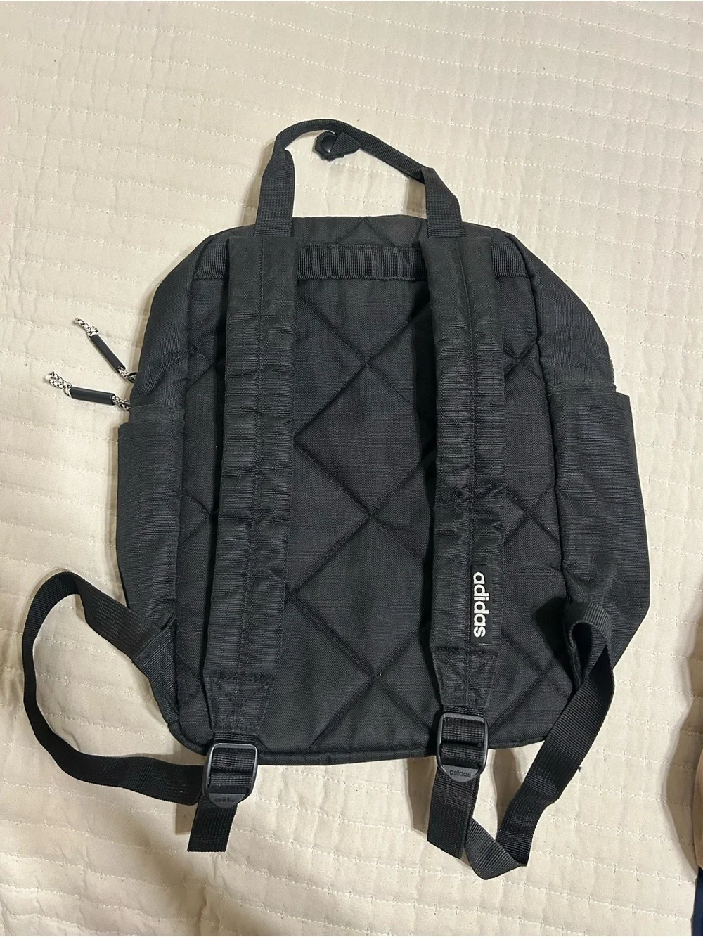 adidas Black Backpack Tote with Bold Vertical Logo